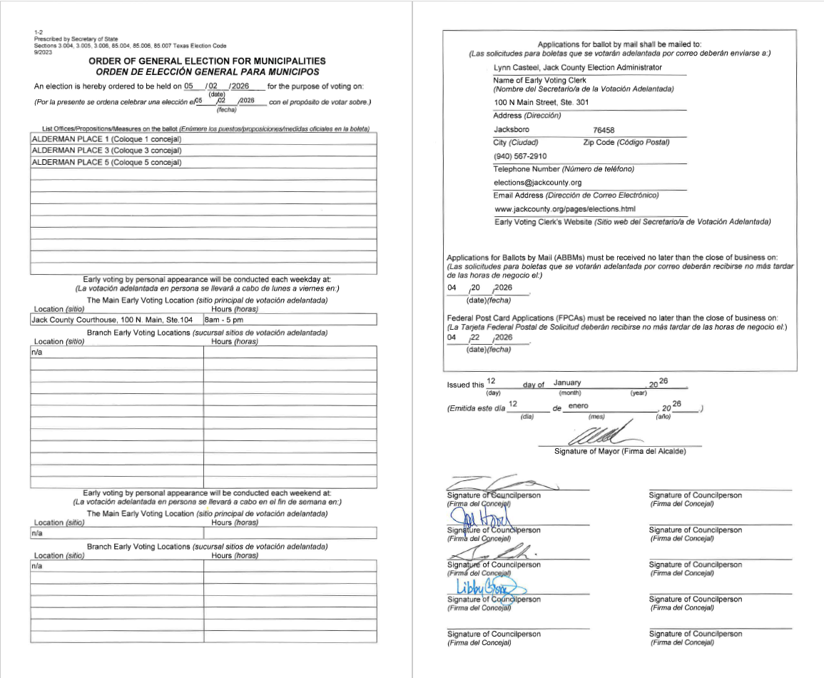 Order of Election 5.2.2026