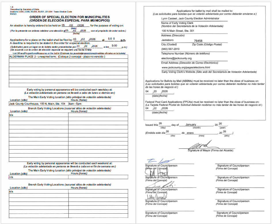 Order for Special Election Image