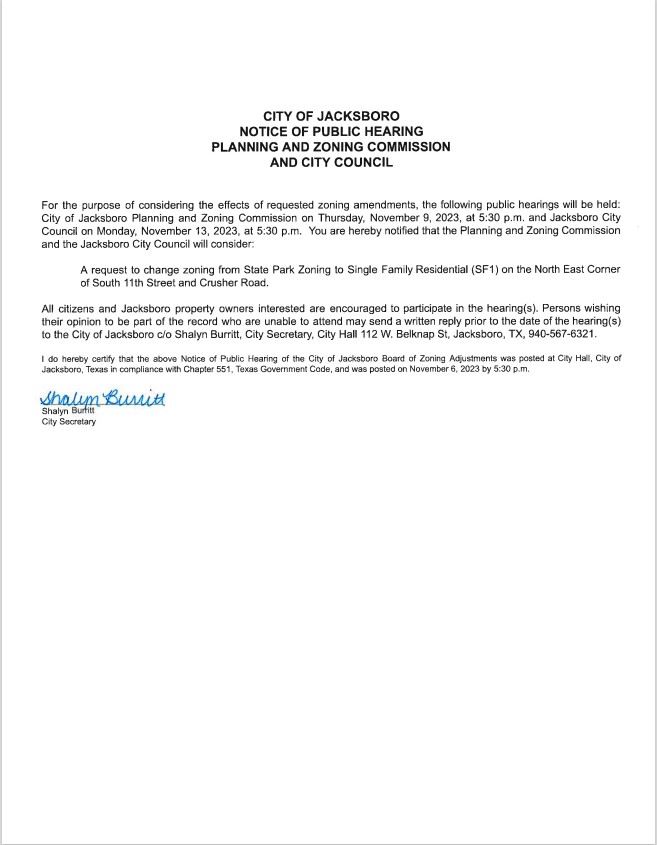 Public Hearing Notice